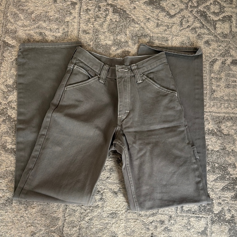 Gray Straight Fit Jeans Classic Style